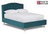 4ft6 Double Salisbury fabric upholstered bed frame, Curved buttoned, button head end. 2